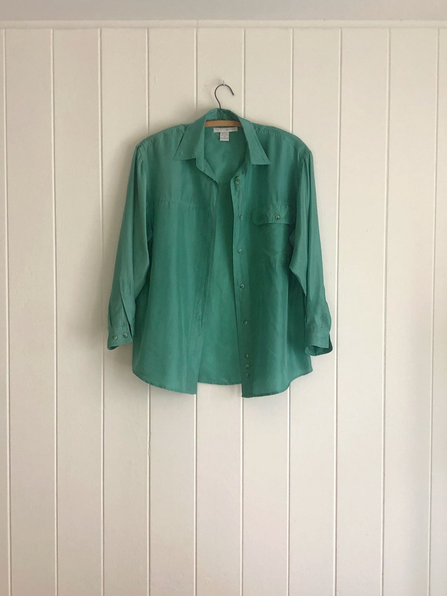 Robins Egg Oversized Silk Button-Up