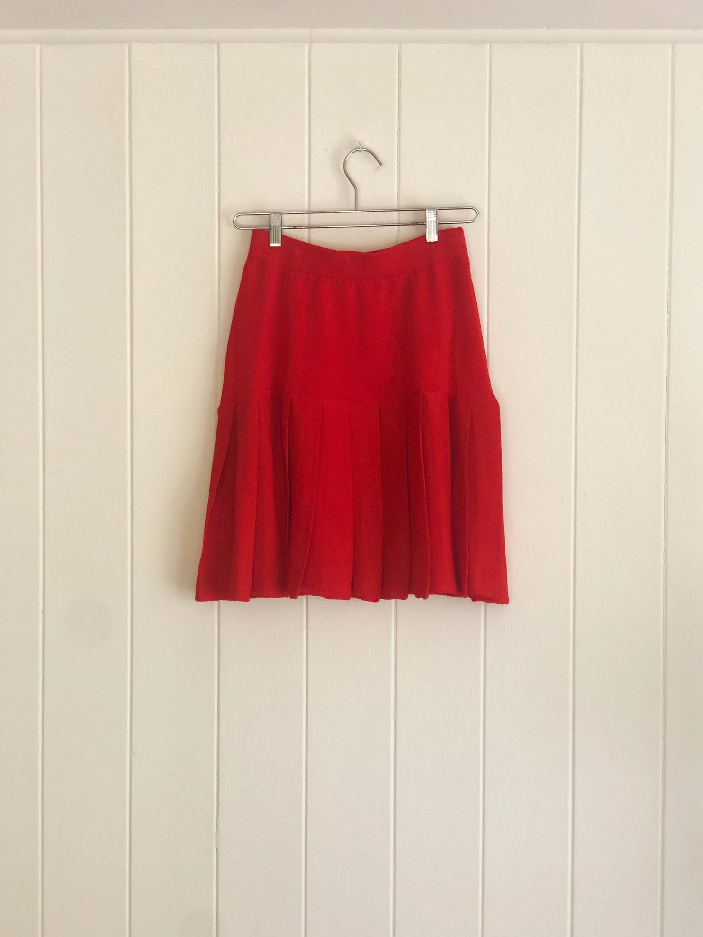 Cherry Knit Pleated Skirt