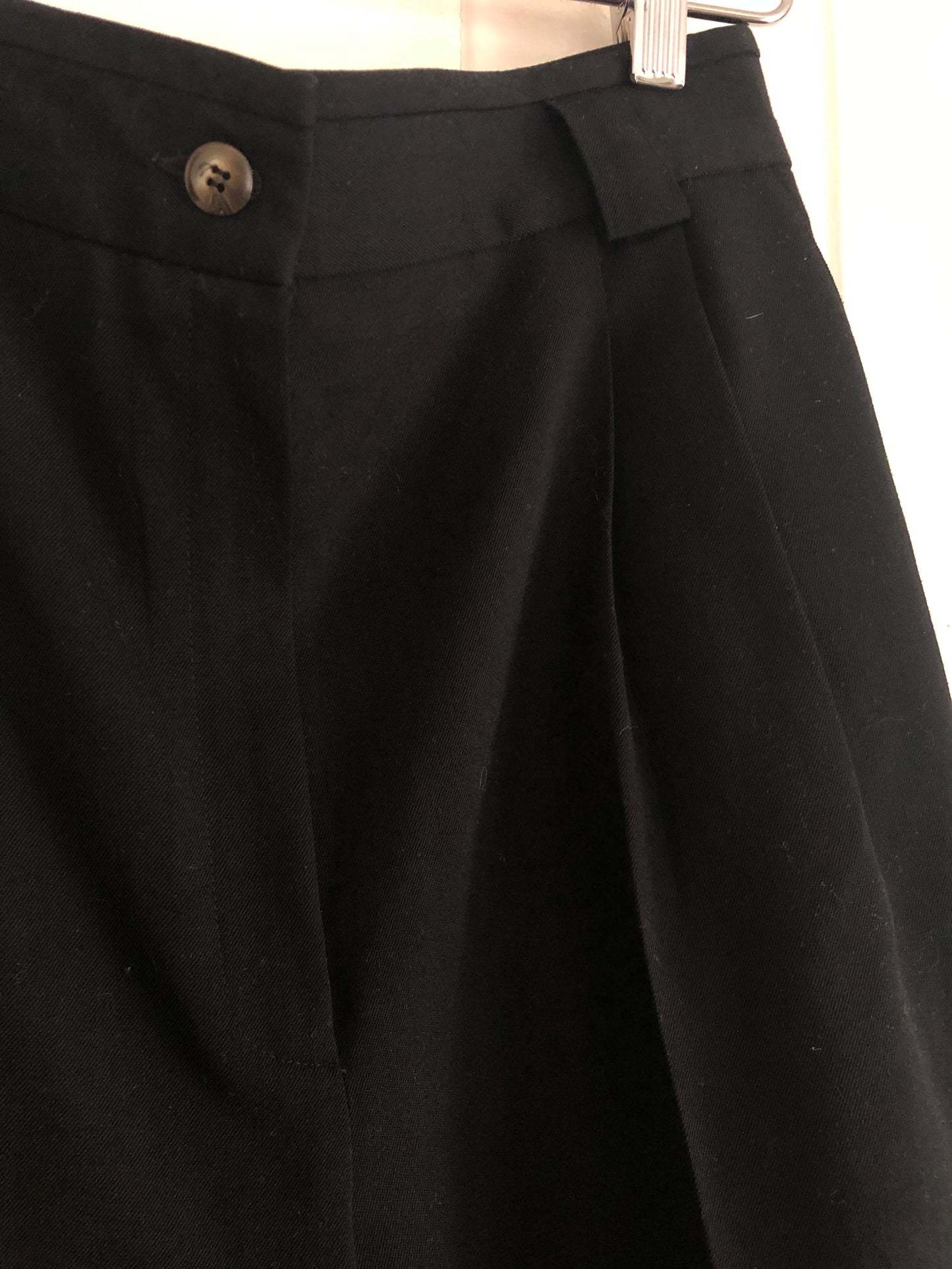 Wool Black Pleated Shorts