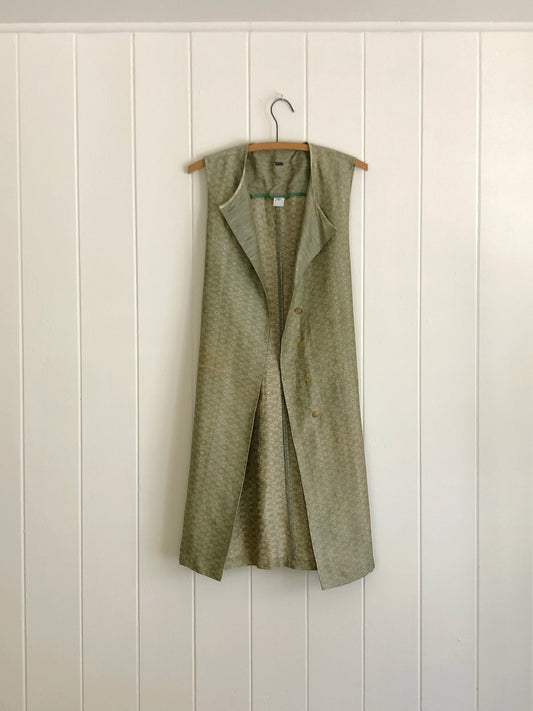 Pistachio Silk Pattern Vest