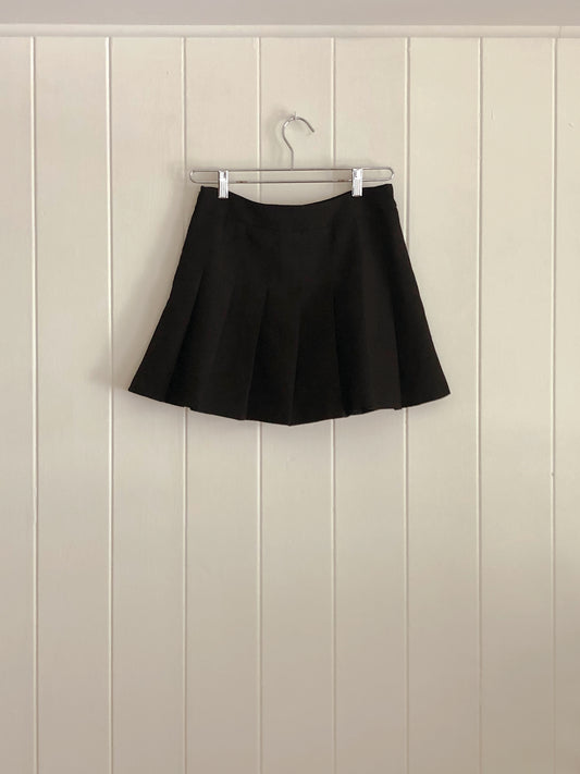 Choco Black Pleated Mini Skirt