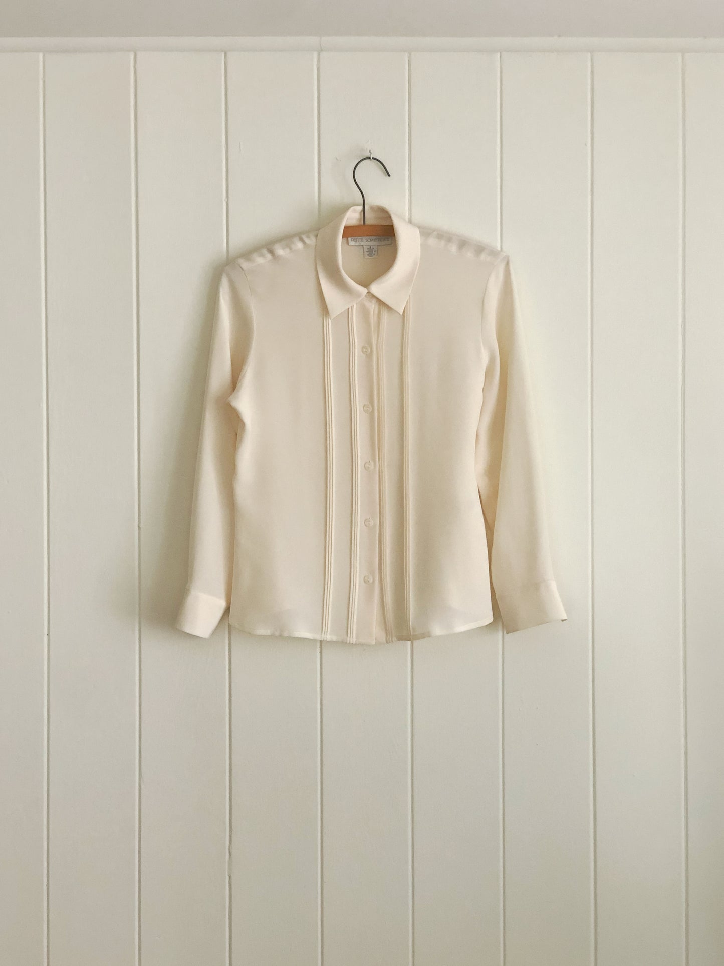 Silk Ribbed Button-Up Top