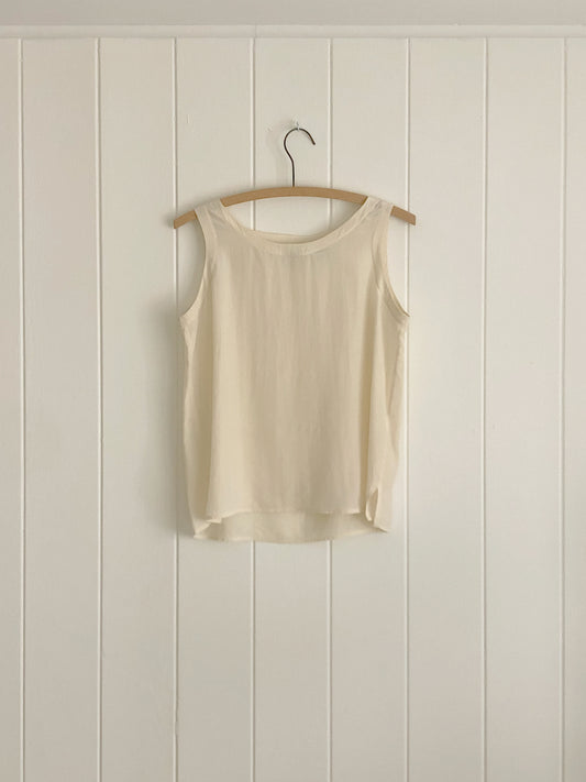 Cream Silk Crepe Top