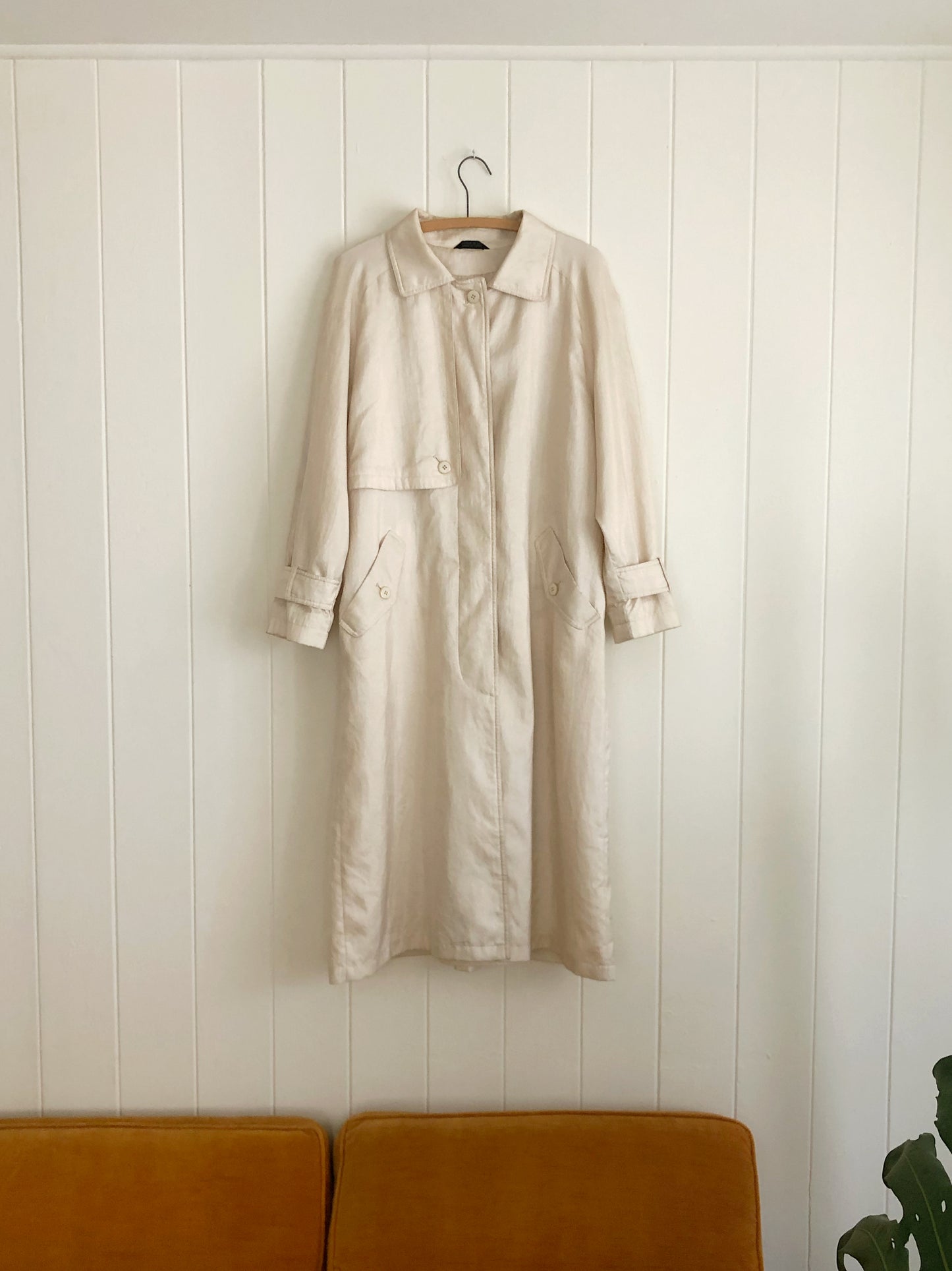 Cream Tailored Trench Coat